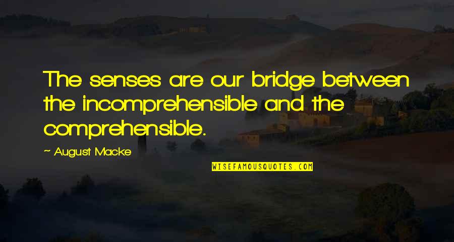 Comprehensible Quotes By August Macke: The senses are our bridge between the incomprehensible