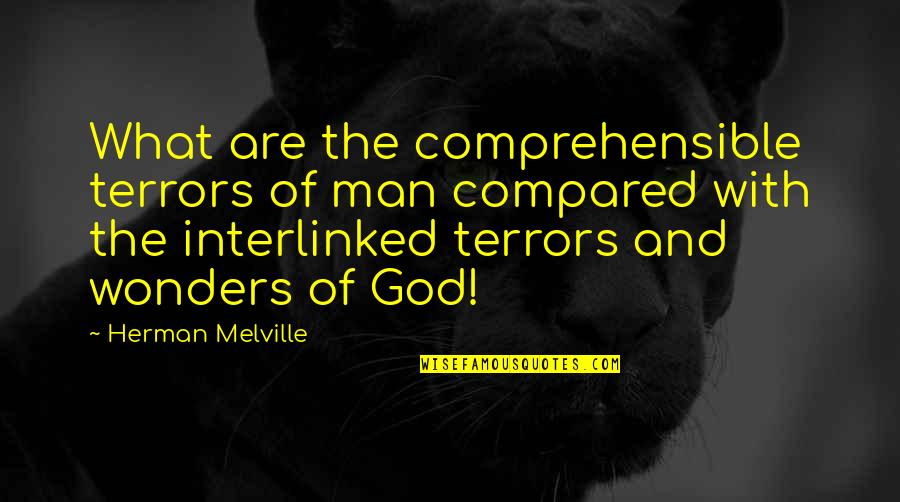 Comprehensible Quotes By Herman Melville: What are the comprehensible terrors of man compared