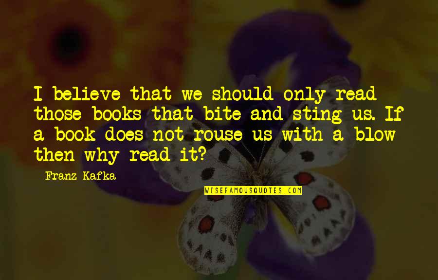 Comprender Preterite Quotes By Franz Kafka: I believe that we should only read those