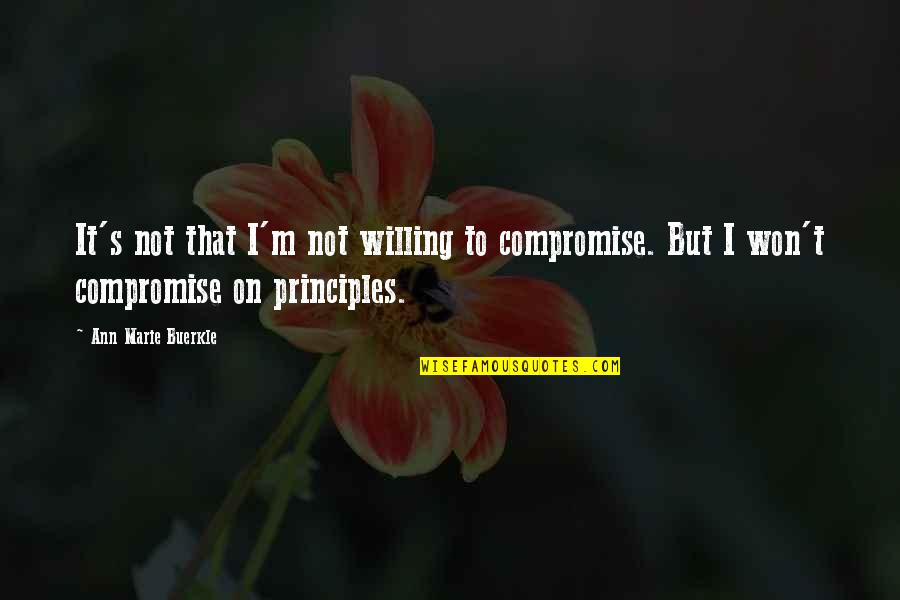 Compromise Principles Quotes By Ann Marie Buerkle: It's not that I'm not willing to compromise.