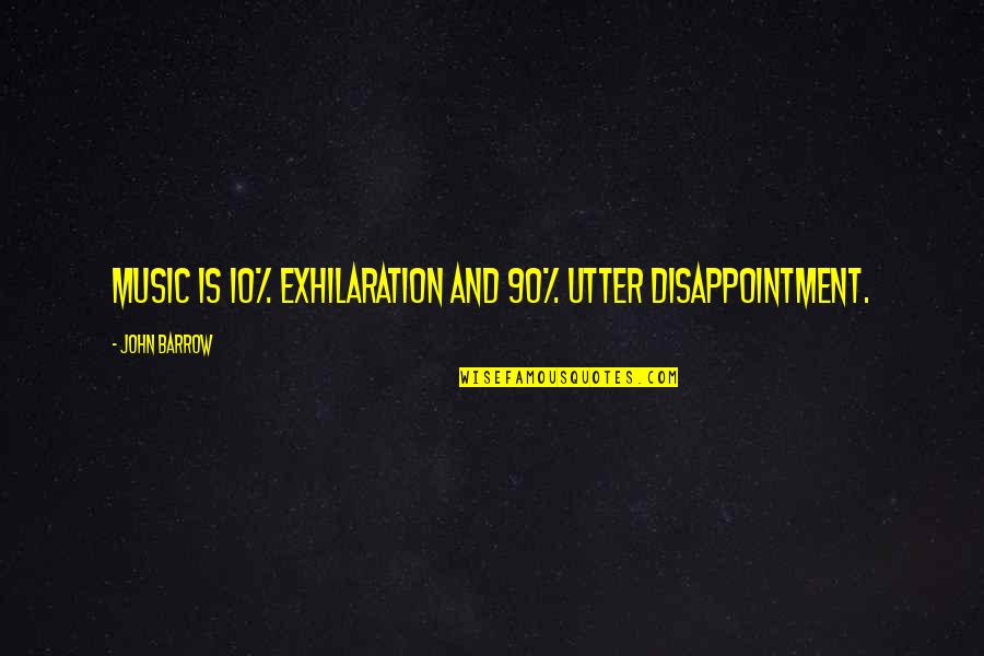 Compston Sculpture Quotes By John Barrow: Music is 10% exhilaration and 90% utter disappointment.