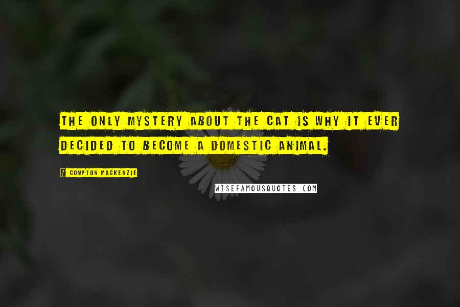 Compton Mackenzie quotes: The only mystery about the cat is why it ever decided to become a domestic animal.