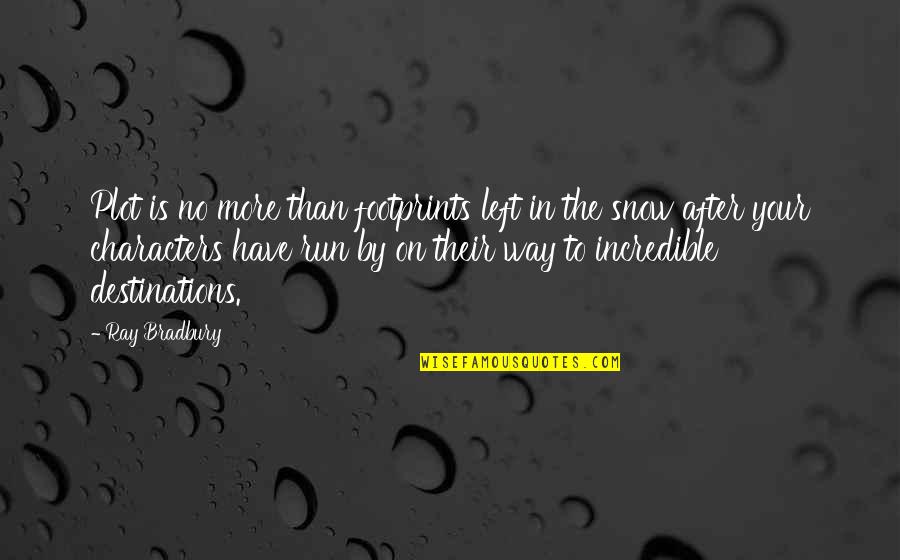 Compulsion 1959 Quotes By Ray Bradbury: Plot is no more than footprints left in Compulsion 1959 Quotes By Ray Bradbury: Plot is no more than footprints left in