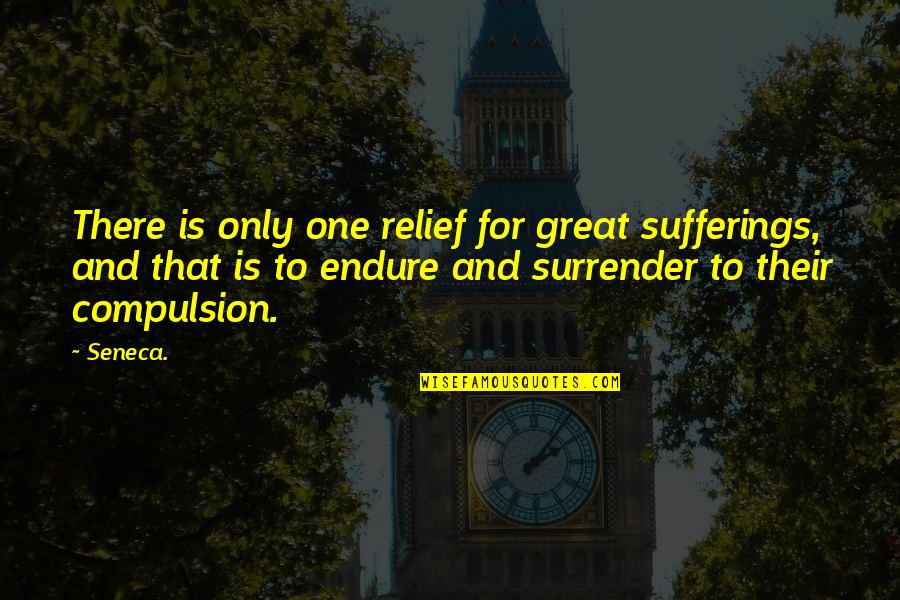 Compulsion Quotes By Seneca.: There is only one relief for great sufferings,