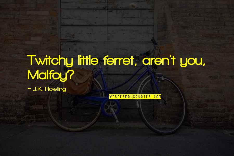 Compulsive Shopping Quotes By J.K. Rowling: Twitchy little ferret, aren't you, Malfoy? Compulsive Shopping Quotes By J.K. Rowling: Twitchy little ferret, aren't you, Malfoy?