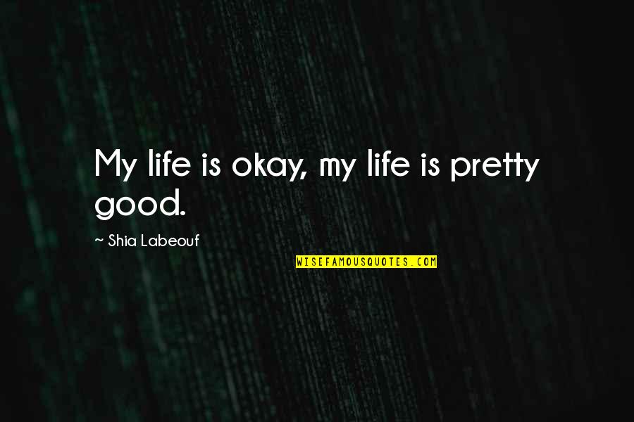 Computer Problem Quotes By Shia Labeouf: My life is okay, my life is pretty