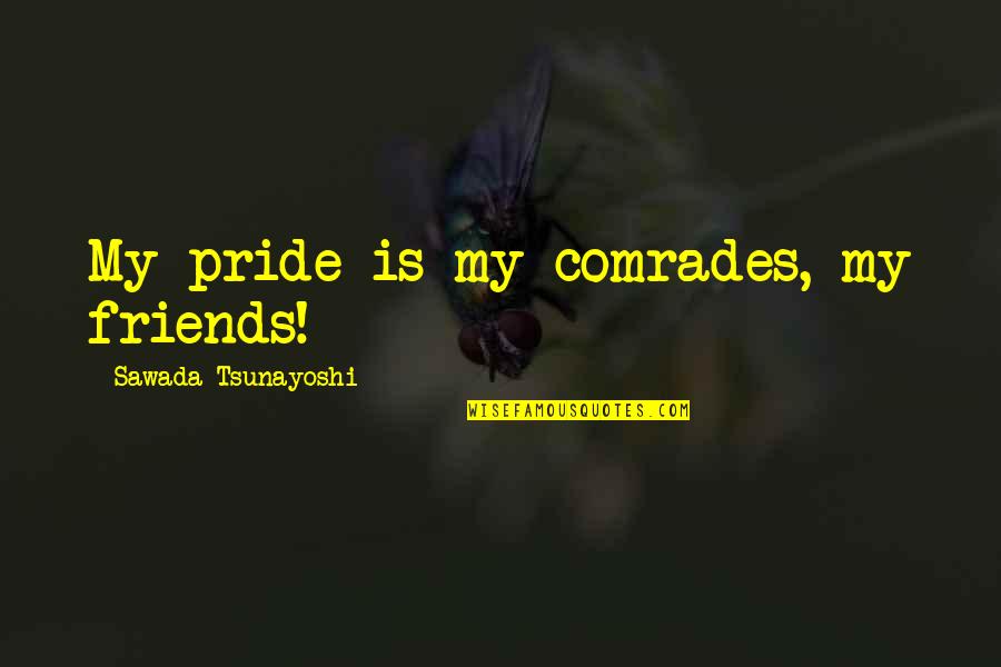Comrades Quotes By Sawada Tsunayoshi: My pride is my comrades, my friends! Comrades Quotes By Sawada Tsunayoshi: My pride is my comrades, my friends!