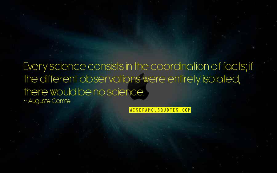 Comte Quotes By Auguste Comte: Every science consists in the coordination of facts;