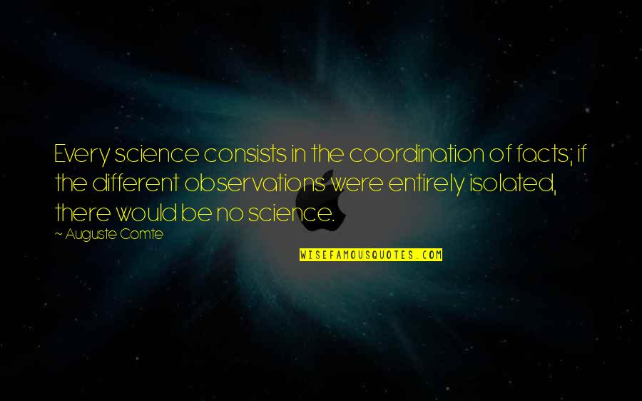 Comte-sponville Quotes By Auguste Comte: Every science consists in the coordination of facts; Comte-sponville Quotes By Auguste Comte: Every science consists in the coordination of facts;