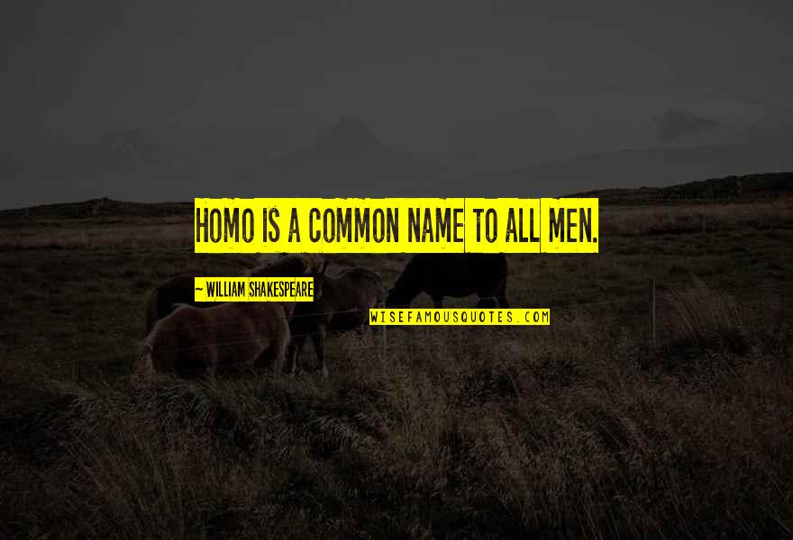 Comunications Quotes By William Shakespeare: Homo is a common name to all men. Comunications Quotes By William Shakespeare: Homo is a common name to all men.
