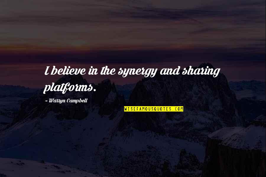 Comunitario Sinonimos Quotes By Warryn Campbell: I believe in the synergy and sharing platforms.