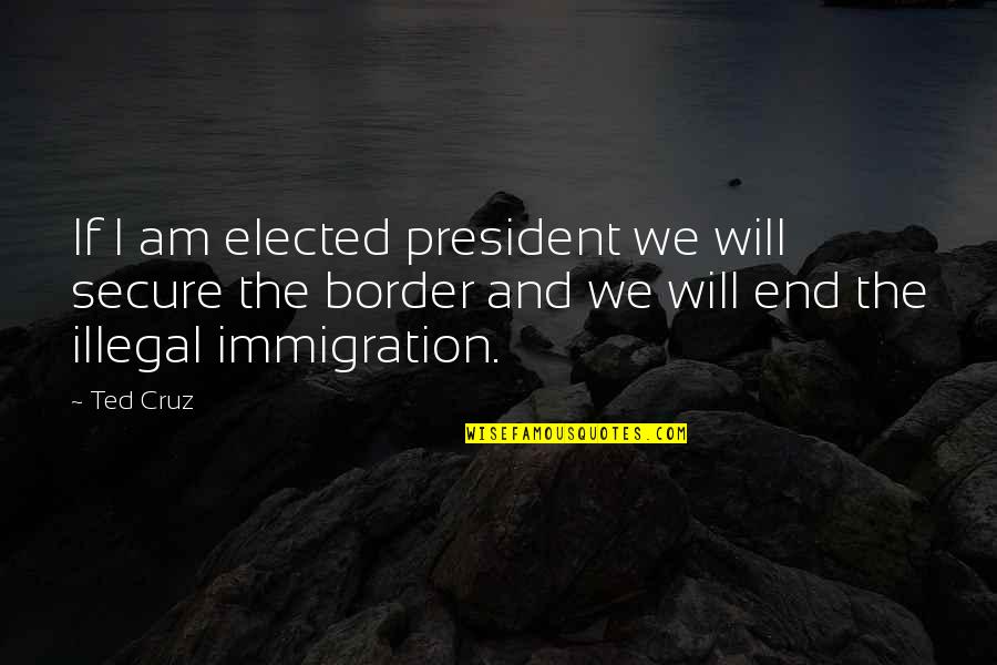 Con Illegal Immigration Quotes By Ted Cruz: If I am elected president we will secure