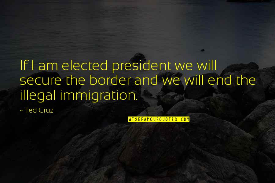 Con Immigration Quotes By Ted Cruz: If I am elected president we will secure