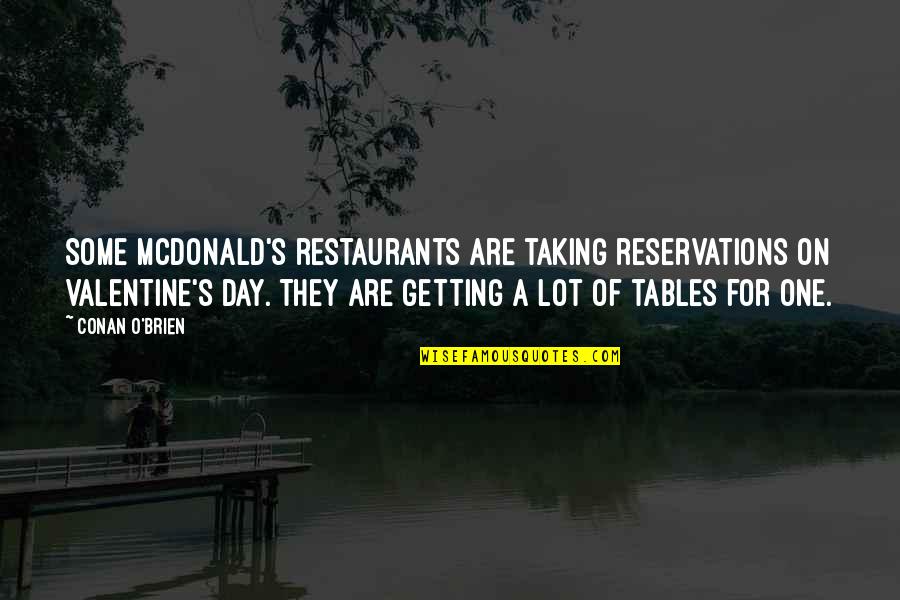 Conan's Quotes By Conan O'Brien: Some McDonald's restaurants are taking reservations on Valentine's