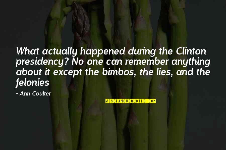 Concealed The Outro Quotes By Ann Coulter: What actually happened during the Clinton presidency? No