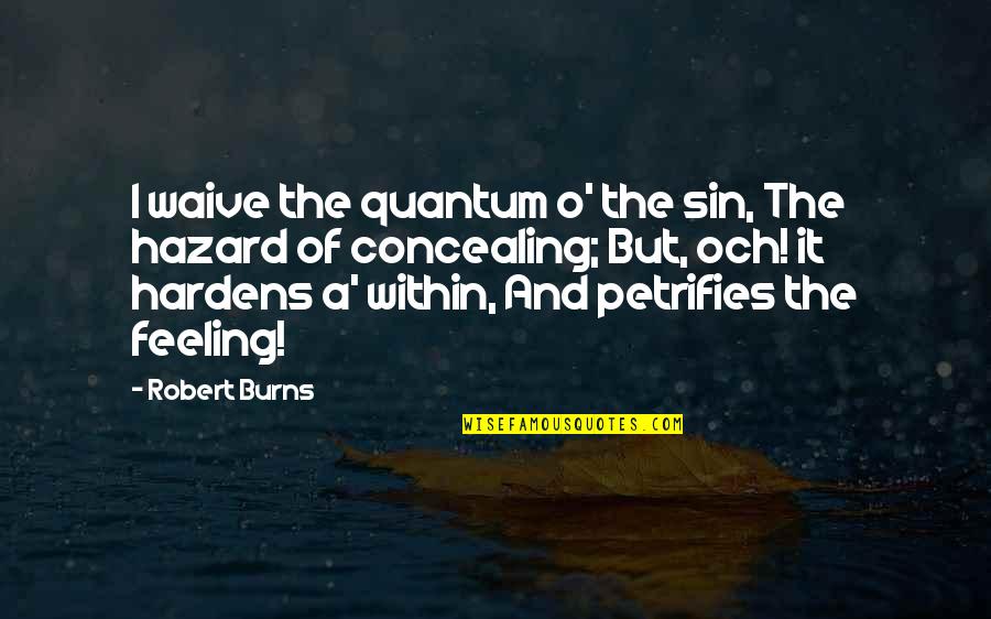 Concealing Feelings Quotes By Robert Burns: I waive the quantum o' the sin, The