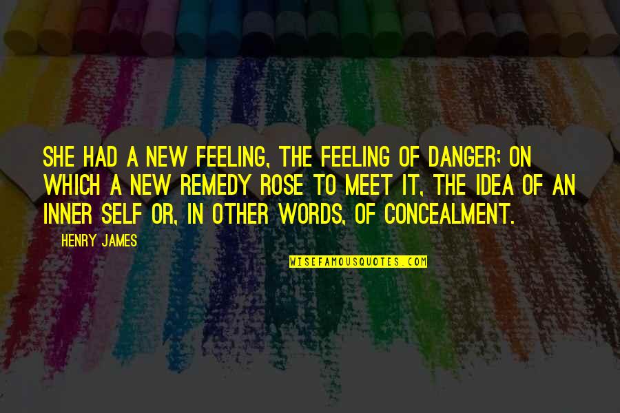 Concealment Quotes By Henry James: She had a new feeling, the feeling of
