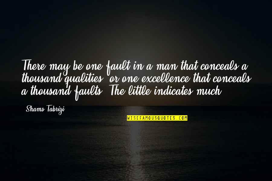 Conceals Quotes By Shams Tabrizi: There may be one fault in a man