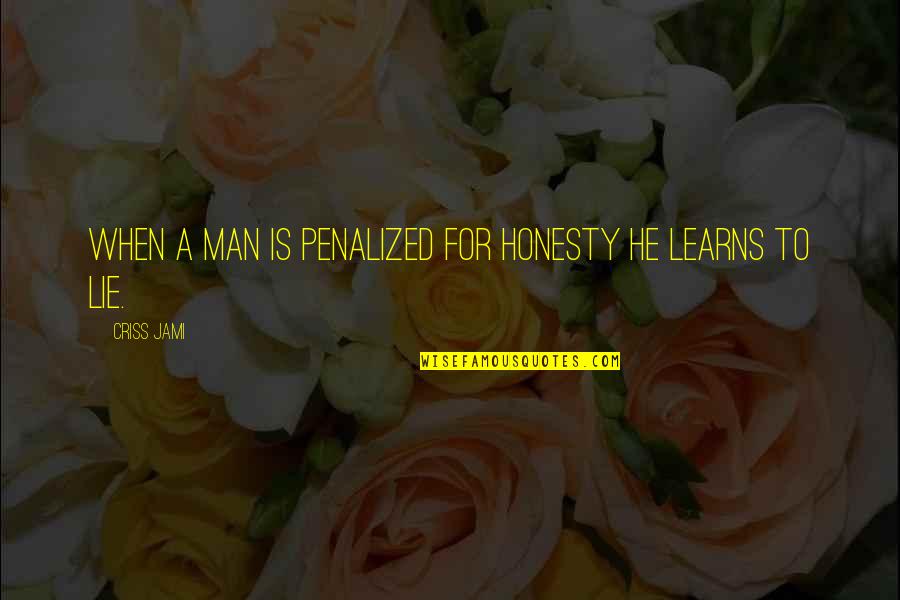 Conceited Person Quotes By Criss Jami: When a man is penalized for honesty he