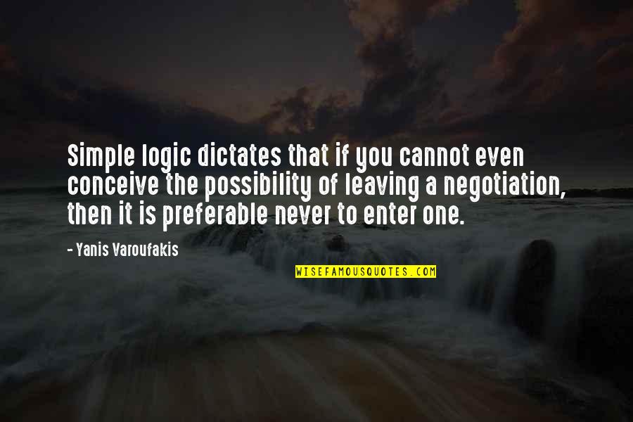 Conceive Quotes By Yanis Varoufakis: Simple logic dictates that if you cannot even