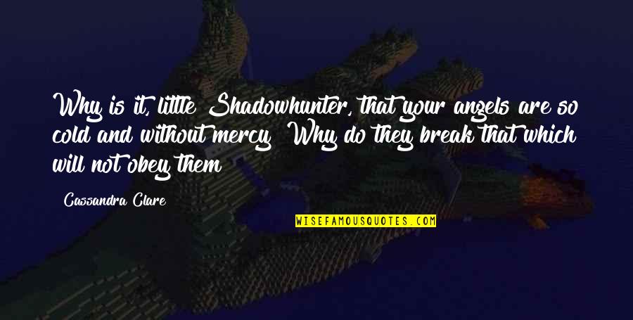 Conceives Quotes By Cassandra Clare: Why is it, little Shadowhunter, that your angels
