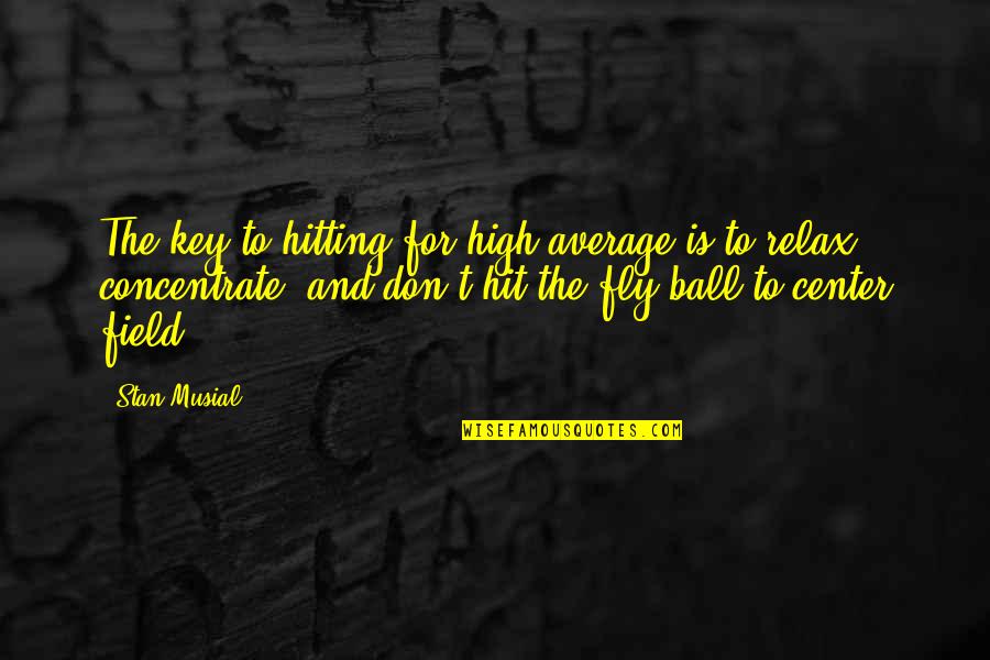 Concentrate Quotes By Stan Musial: The key to hitting for high average is