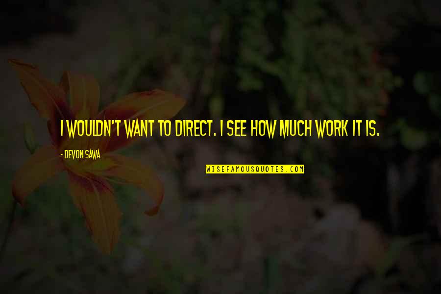 Concept Paper Quotes By Devon Sawa: I wouldn't want to direct. I see how