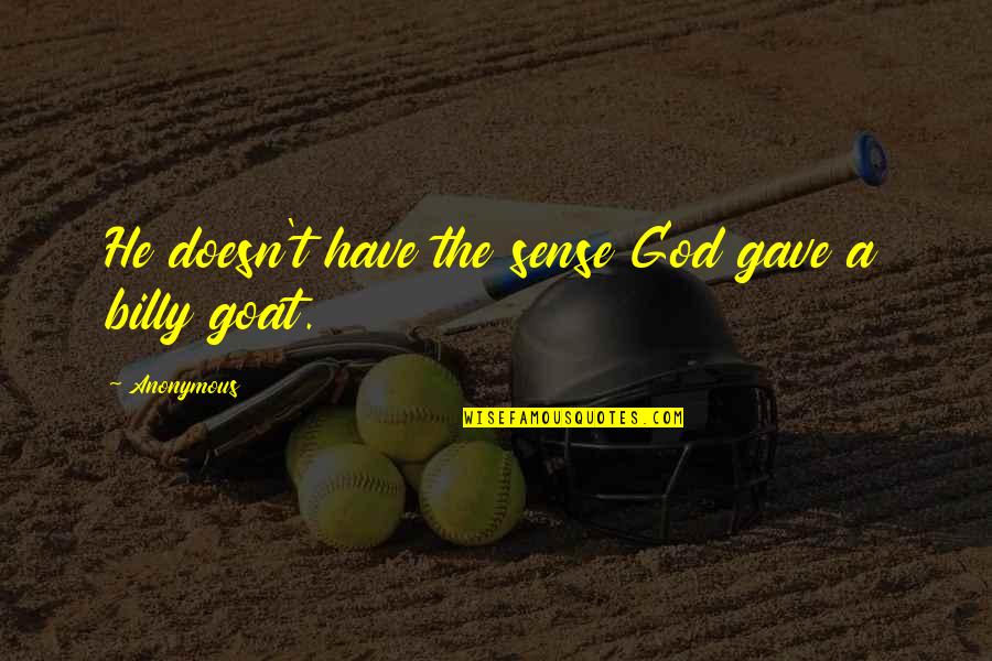 Conceptio Quotes By Anonymous: He doesn't have the sense God gave a