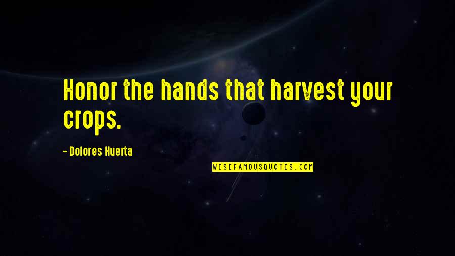 Conceptional Quotes By Dolores Huerta: Honor the hands that harvest your crops.