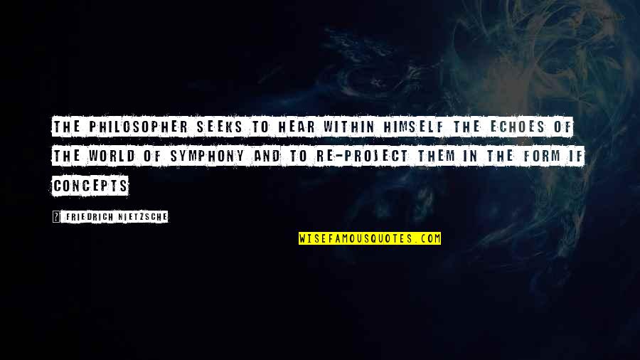 Concepts Quotes By Friedrich Nietzsche: The philosopher seeks to hear within himself the