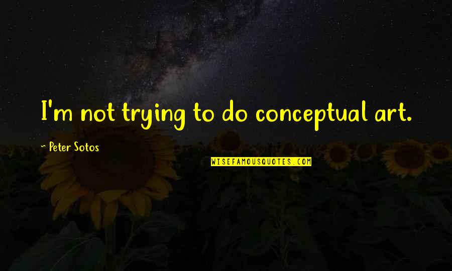 Conceptual Art Quotes By Peter Sotos: I'm not trying to do conceptual art.