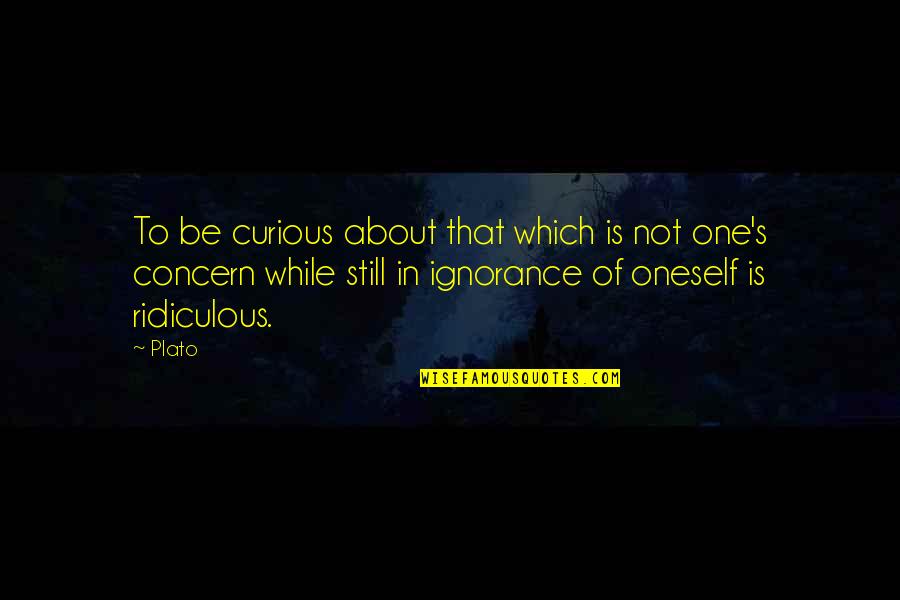 Concern Quotes By Plato: To be curious about that which is not
