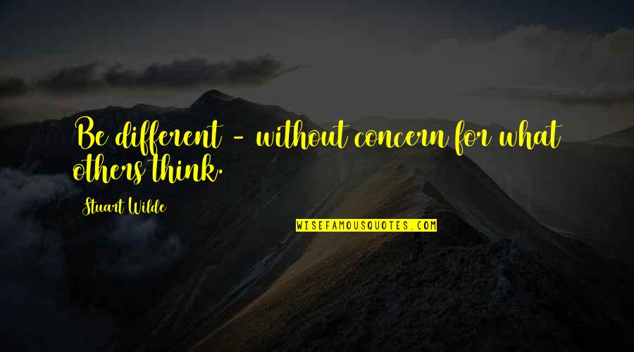 Concern To Others Quotes By Stuart Wilde: Be different - without concern for what others