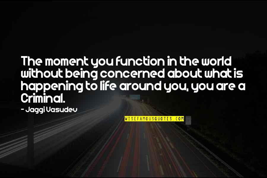 Concerned About You Quotes By Jaggi Vasudev: The moment you function in the world without