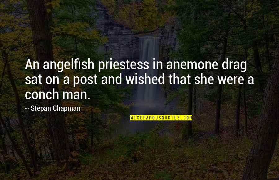 Conch Quotes By Stepan Chapman: An angelfish priestess in anemone drag sat on