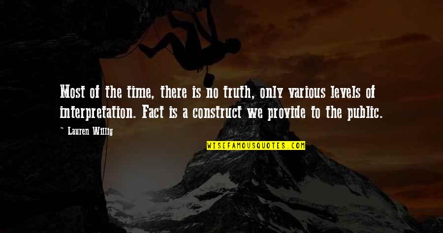 Concious Quotes By Lauren Willig: Most of the time, there is no truth,