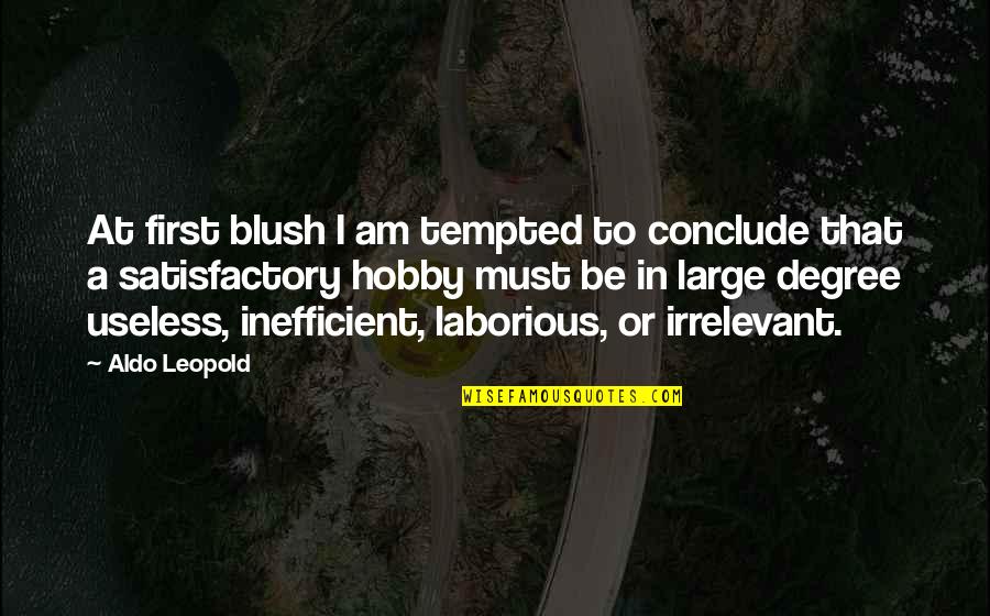 Conclude Quotes By Aldo Leopold: At first blush I am tempted to conclude