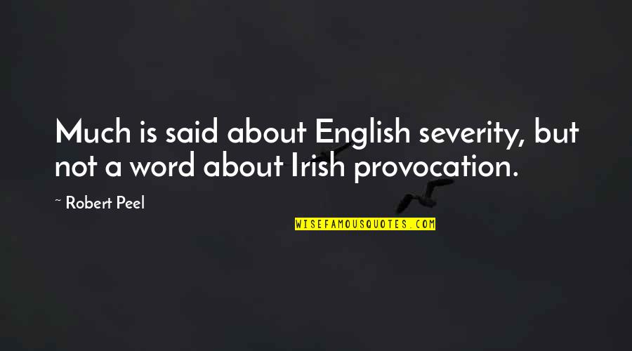 Conclusiones De Una Quotes By Robert Peel: Much is said about English severity, but not