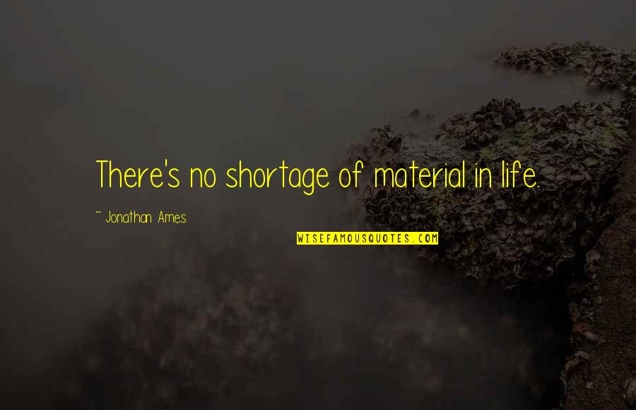 Conclusiones Definicion Quotes By Jonathan Ames: There's no shortage of material in life. Conclusiones Definicion Quotes By Jonathan Ames: There's no shortage of material in life.