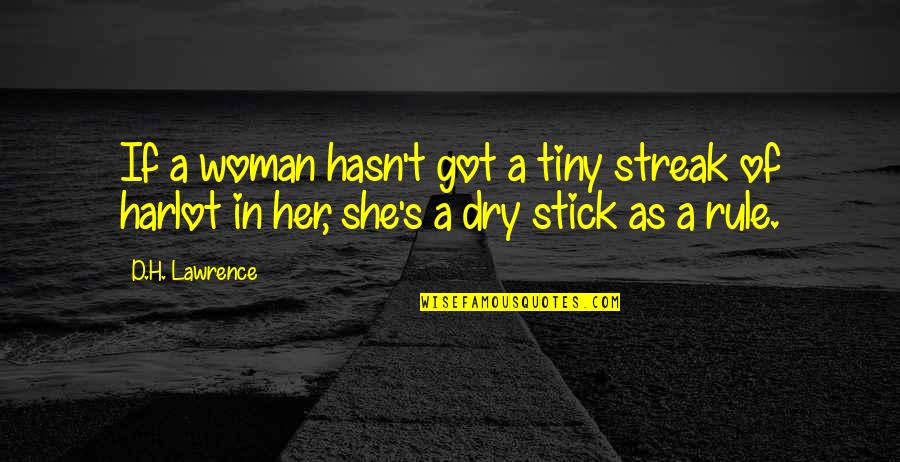 Concoction Related Quotes By D.H. Lawrence: If a woman hasn't got a tiny streak
