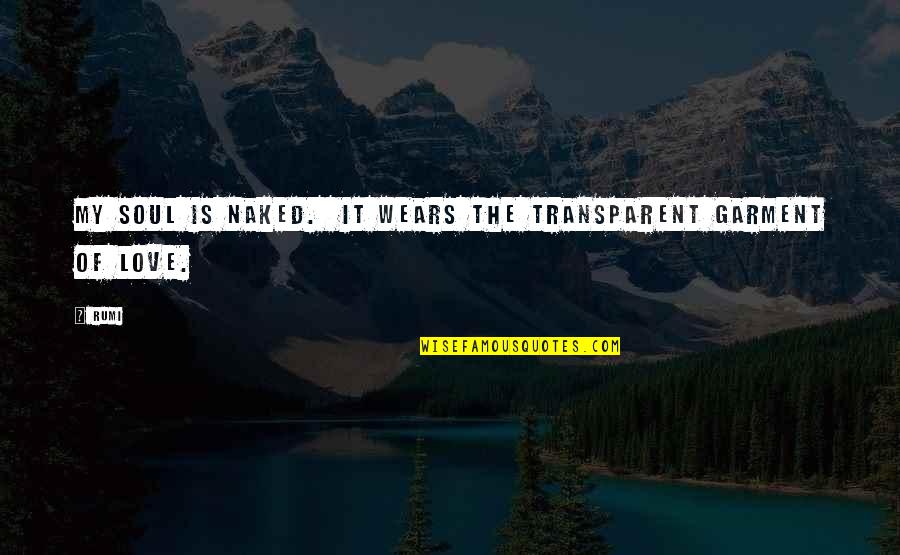 Concomitant Disease Quotes By Rumi: My soul Is Naked. It wears The Transparent