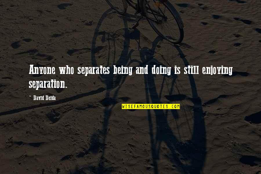 Concourses Jfk Quotes By David Deida: Anyone who separates being and doing is still