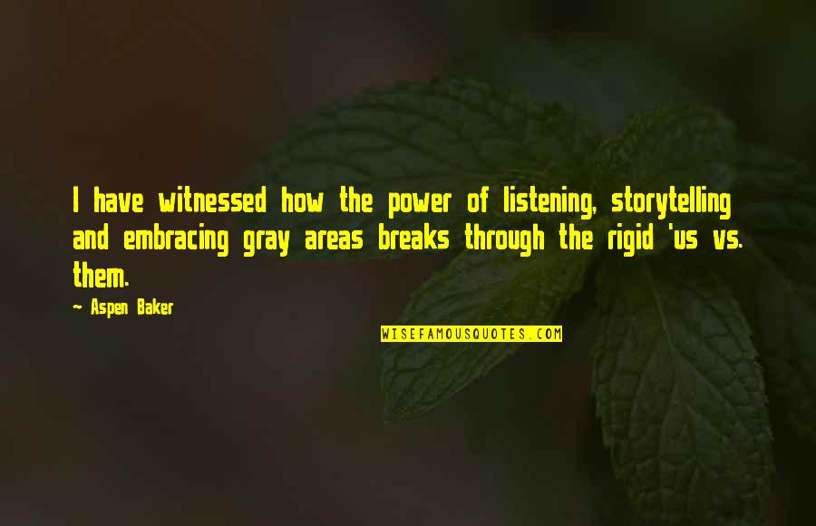 Concurrently Is Not Recognized Quotes By Aspen Baker: I have witnessed how the power of listening,