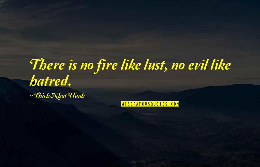 Concussion Movie Quotes By Thich Nhat Hanh: There is no fire like lust, no evil