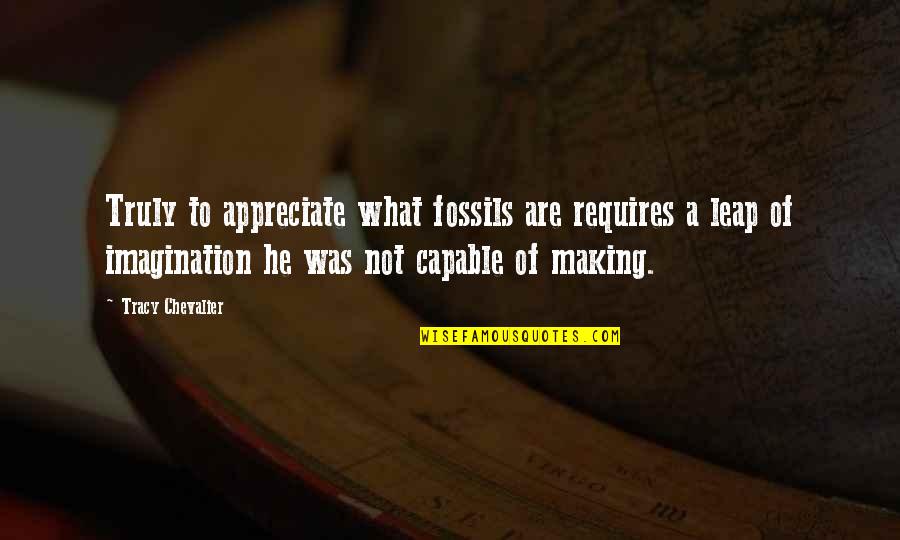 Condemnable Tools Quotes By Tracy Chevalier: Truly to appreciate what fossils are requires a