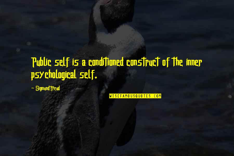 Conditioned Quotes By Sigmund Freud: Public self is a conditioned construct of the
