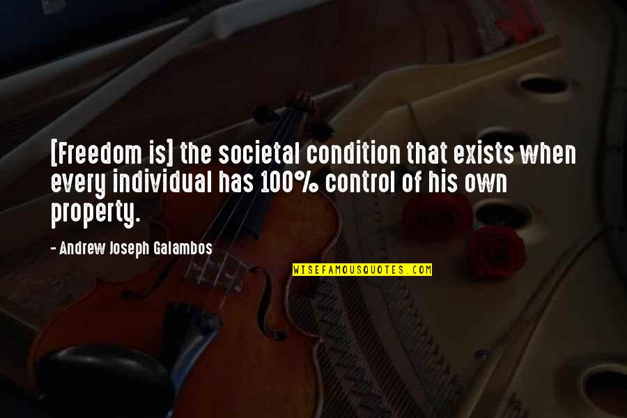 Conditions Quotes By Andrew Joseph Galambos: [Freedom is] the societal condition that exists when