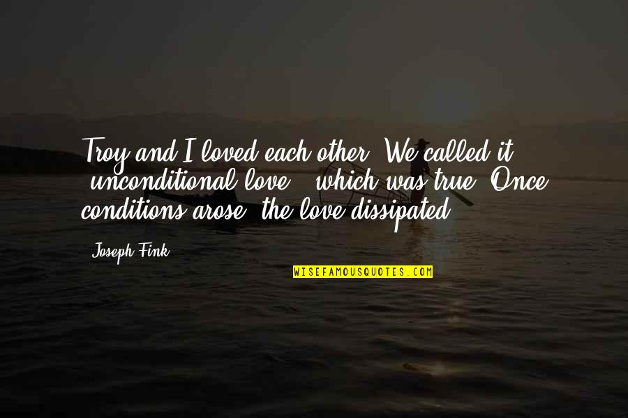 Conditions Quotes By Joseph Fink: Troy and I loved each other. We called