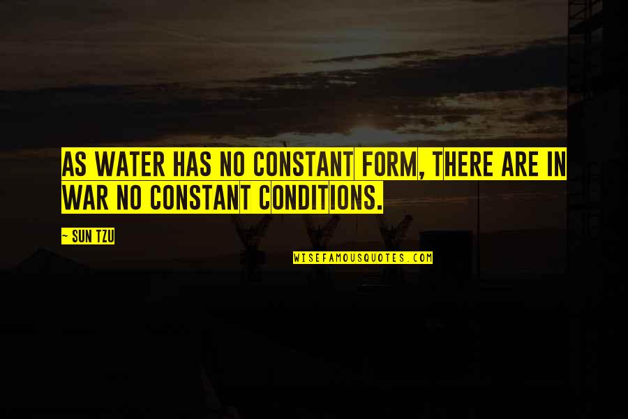 Conditions Quotes By Sun Tzu: As water has no constant form, there are