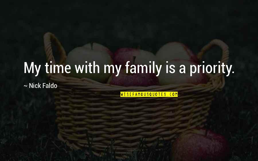 Condoms Tagalog Quotes By Nick Faldo: My time with my family is a priority.